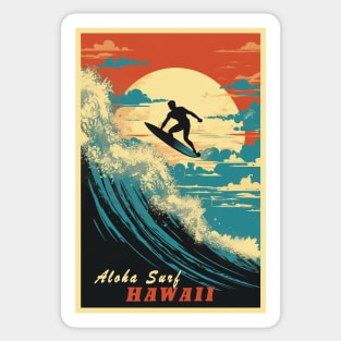 Hawaii Vintage Retro Travel Poster Sticker